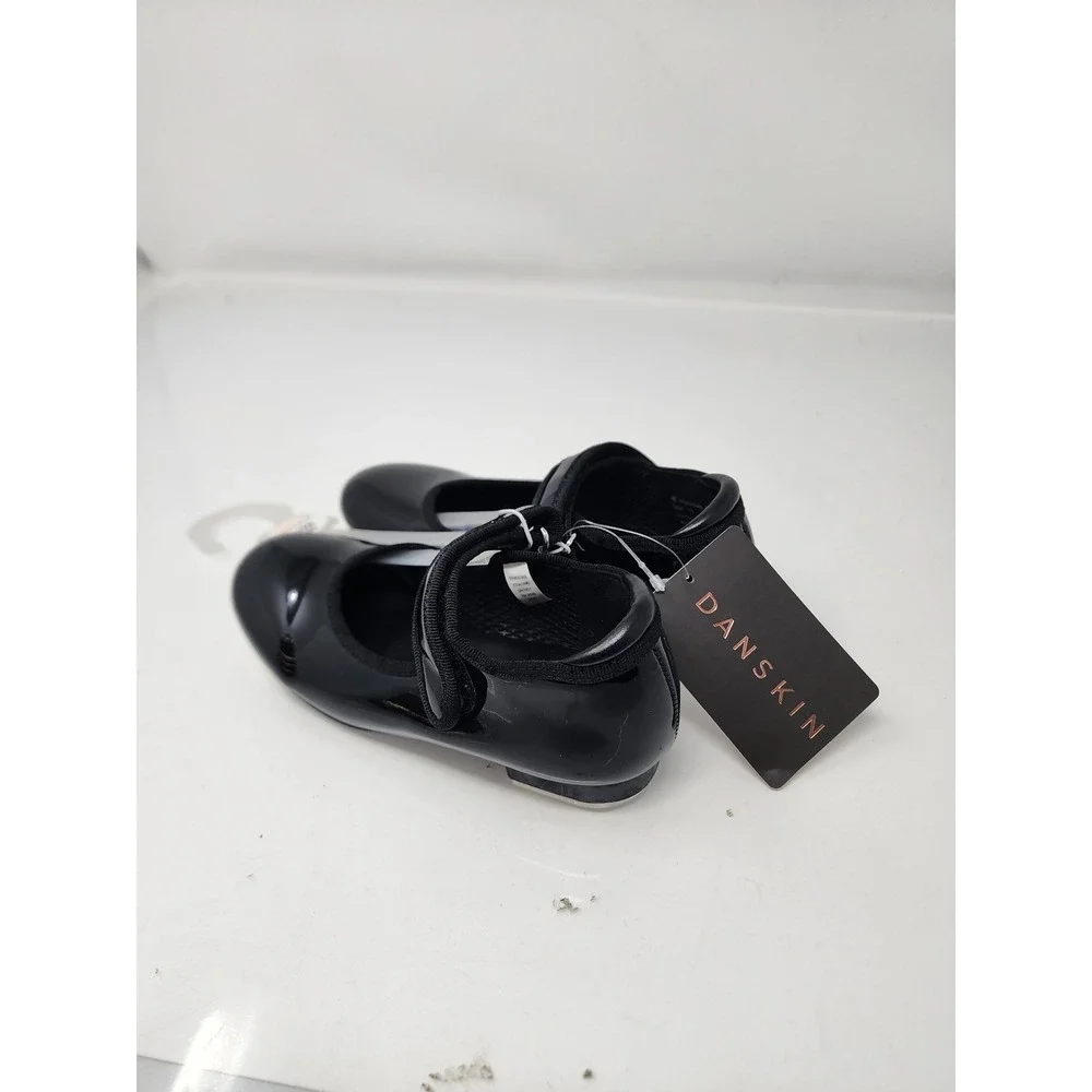 Danskin Girls Mary Jane Tap Shoes Black Faux Leather Dance Athletic Size 10